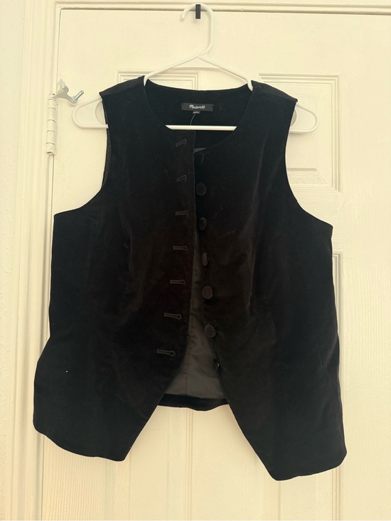Madewell Tops - Madewell Black Velvet Nolita Vest